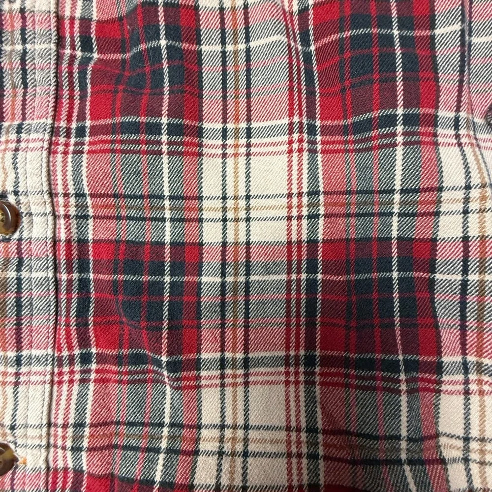 Carhartt Mens Medium Flannel Long Sleeve Shirt Plaid Red 100% Cotton Button Down